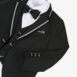 Beau KiD-Boys Black Pocket Square Suit | Childrensalon
