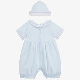 Beau KiD-Boys Blue Cotton Babysuit Set | Childrensalon