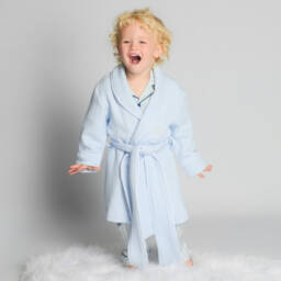 Beau KiD-Boys Blue Cotton Bathrobe | Childrensalon