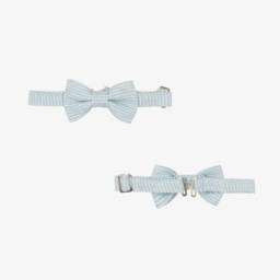 Beau KiD-Boys Light Blue Stripe Cotton Shorts Suit | Childrensalon