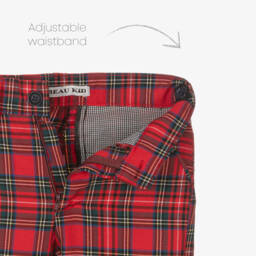 Beau KiD-Boys Red Tartan Check Shorts Suit | Childrensalon