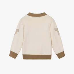 Beau KiD-Кардиган бежевый трикотажный с бантом и стразами для девочек | Childrensalon