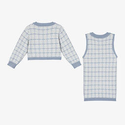 Beau KiD-طقم فستان محبوك لون أزرق | Childrensalon