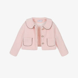 Beau KiD-Girls Brown & Beige Check Dress & Pink Jacket Set | Childrensalon