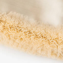 Beau KiD-Girls Gold Satin & Ruffled Tulle Dress | Childrensalon