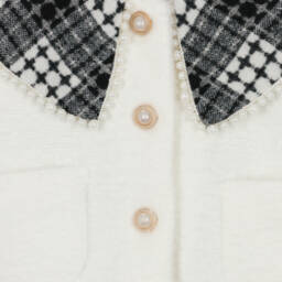 Beau KiD-Girls Ivory & Black Check Dress & Jacket Set | Childrensalon