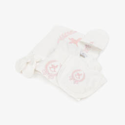 Beau KiD-طقم أفرول أطفال بناتي قطن جيرسي لون عاجي و زهري | Childrensalon