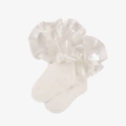 Beau KiD-Girls Ivory Ruffle Socks | Childrensalon