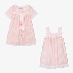 Beau KiD-Girls Pink Cotton Nightdress Set  | Childrensalon