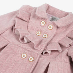 Beau KiD-Girls Pink Felted Coat & Hat Set | Childrensalon