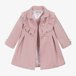 Beau KiD-Girls Pink Felted Coat & Hat Set | Childrensalon