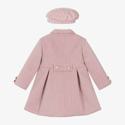 Beau KiD-Girls Pink Felted Coat & Hat Set | Childrensalon
