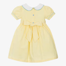 Beau KiD-Girls Yellow Cotton Smocked Dress | Childrensalon