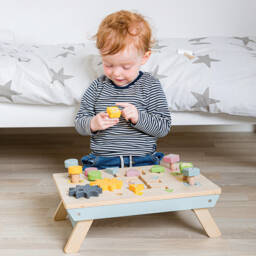 Bigjigs-Wooden Activity Tabletop Bench (37cm) | Childrensalon