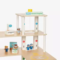 Bigjigs-Wooden General Hospital Play Set (54cm) | Childrensalon