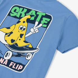 Billieblush-Boys Blue Skateboarding Banana Cotton T-Shirt | Childrensalon