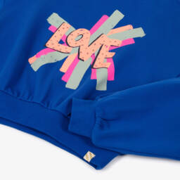 Billieblush-Girls Blue Cotton Love Sweatshirt | Childrensalon