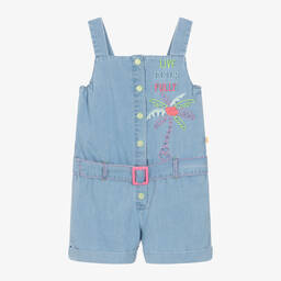 Billieblush-Girls Blue Denim Embroidered Playsuit | Childrensalon