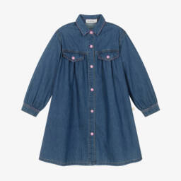 Billieblush-Girls Blue Denim 'Power' Dress with Fringing | Childrensalon