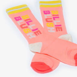 Billieblush-Girls Bright Coral Pink Knitted Socks | Childrensalon