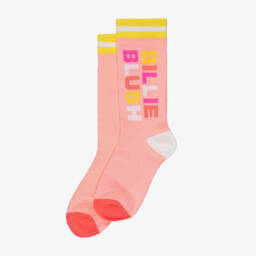 Billieblush-Girls Bright Coral Pink Knitted Socks | Childrensalon