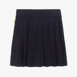Billieblush-Юбка плисе блестящая синяя вязаная для девочек | Childrensalon