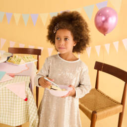 Billieblush-Платье с золотыми и серебряными пайетками и пузырчатым подолом | Childrensalon
