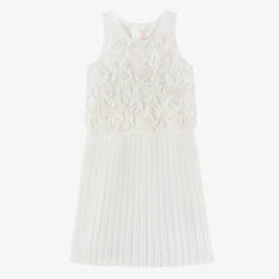 Billieblush-Girls Ivory Floral & Plissé Chiffon Dress | Childrensalon