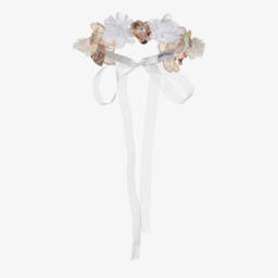 Billieblush-Girls Ivory Flower & Butterfly Hairband | Childrensalon