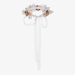 Billieblush-Girls Ivory Flower & Butterfly Hairband | Childrensalon