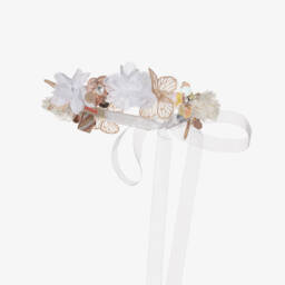 Billieblush-Girls Ivory Flower & Butterfly Hairband | Childrensalon