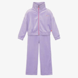 Girls Lilac Purple Velour Tracksuit