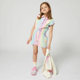 Billieblush-Girls Multicoloured Stripe Playsuit | Childrensalon