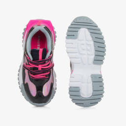 Billieblush-Кроссовки сине-розовые из искусственной кожи с блестками для девочек | Childrensalon