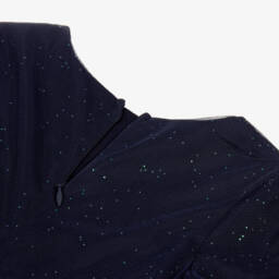 Billieblush-Girls Navy Blue Sequinned Tulle Dress | Childrensalon