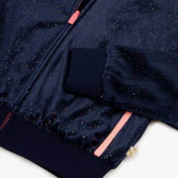 Billieblush-Толстовка синяя на молнии из велюра для девочек | Childrensalon
