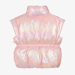 Billieblush-Girls Pale Pink Iridescent Puffer Gilet | Childrensalon