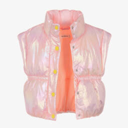 Billieblush-Girls Pale Pink Iridescent Puffer Gilet | Childrensalon