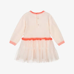 Billieblush-Платье розовое из трикотажа и тюля с пайетками для девочек | Childrensalon