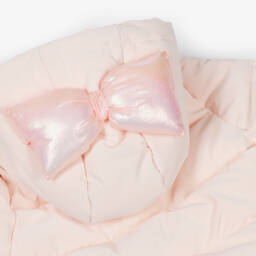 Billieblush-جاكيت بغطاء رأس منفوخ لون زهري للبنات | Childrensalon