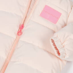 Billieblush-جاكيت بغطاء رأس منفوخ لون زهري للبنات | Childrensalon