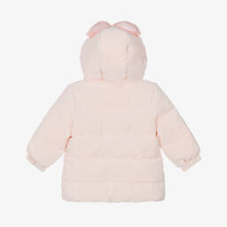 Billieblush-جاكيت بغطاء رأس منفوخ لون زهري للبنات | Childrensalon