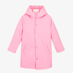 Billieblush-Girls Pink Hooded Raincoat | Childrensalon