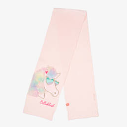 Billieblush-Girls Pink Knitted Unicorn Scarf | Childrensalon