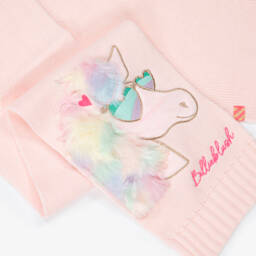 Billieblush-Girls Pink Knitted Unicorn Scarf | Childrensalon