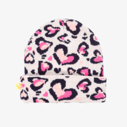 Billieblush-Шапка розовая с леопардовыми сердцами для девочек | Childrensalon
