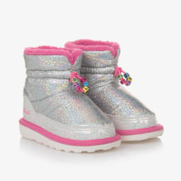 Toddler Girls Iridescent Snow Boots Girls Silver Pink Iridescent