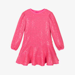 Billieblush-Girls Sparkly Pink Sequinned Dress | Childrensalon