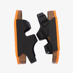 Birkenstock-صندل جلد صناعي لون أسود للأولاد | Childrensalon