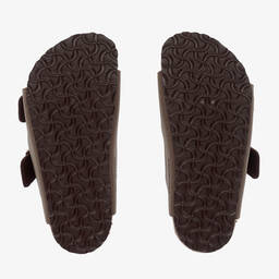 Birkenstock-صندل بعروة معدنية جلد صناعي لون بني | Childrensalon